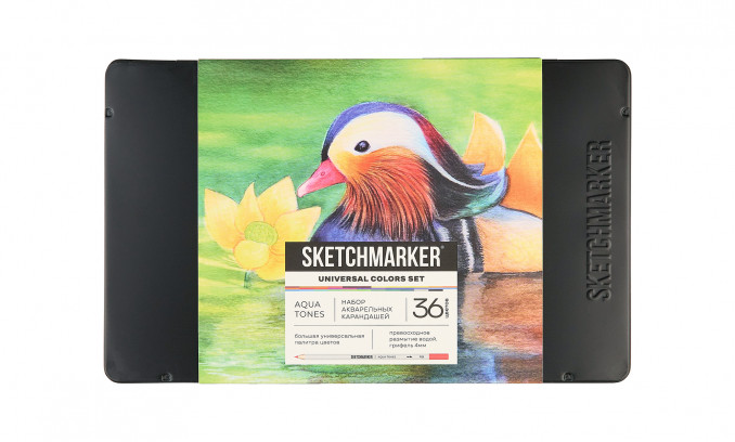 Набор карандашей акварельные SKETCHMARKER UNIVERSAL COLOR "Универсальный", 36 цветов, жестяной пенал