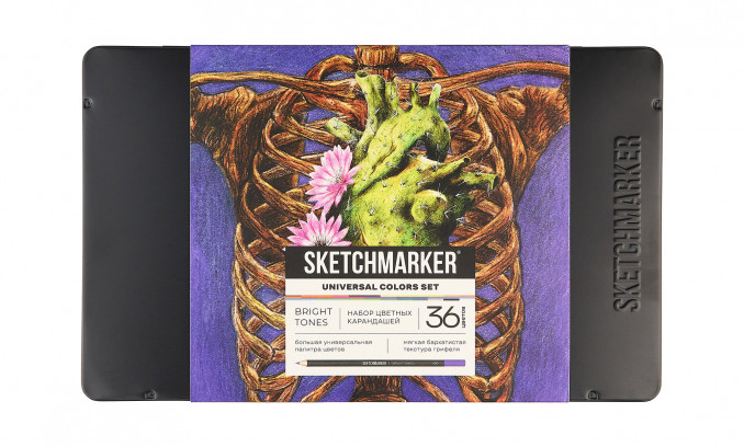Набор карандашей цветные SKETCHMARKER UNIVERSAL "Универсальный", 36 цветов, жестяной пенал