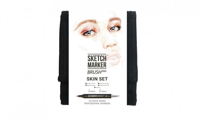 Набор BRUSH PRO 12 SKIN SET - ОТТЕНКИ КОЖИ (12 маркеров в сумке)