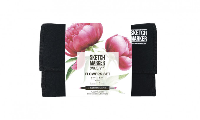 Набор BRUSH PRO 24 FLOWERS SET - ЦВЕТЫ (24 маркера в сумке)