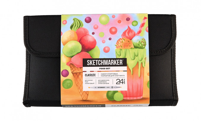 Набор SKETCHMARKER Classic Food 24 Set (24 маркера в текстильном органайзере)