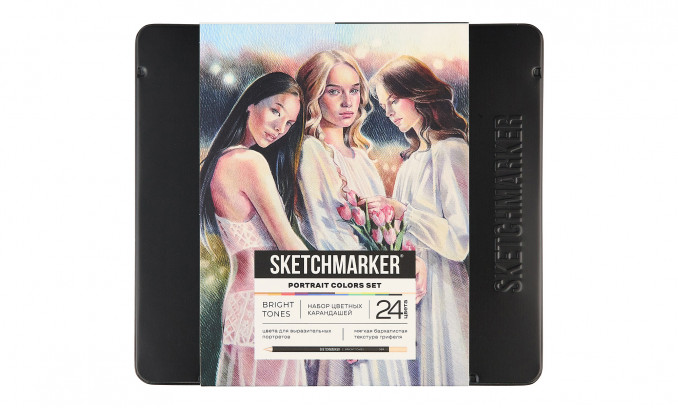 Набор карандашей цветные SKETCHMARKER PORTRAIT "Портрет", 24 цвета, жестяной пенал