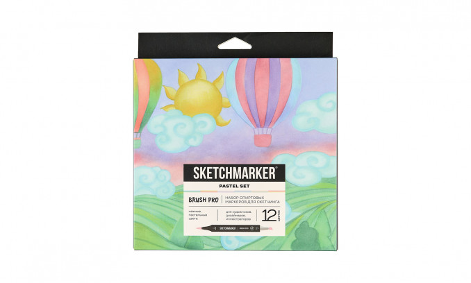 Набор маркеров Sketchmarker Brush Pro Pastel Set 12 цветов в картонной упаковке