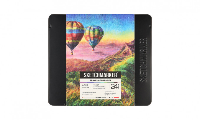 Набор карандашей акварельные SKETCHMARKER TRAVEL "Путешествия", 24 цвета, жестяной пенал