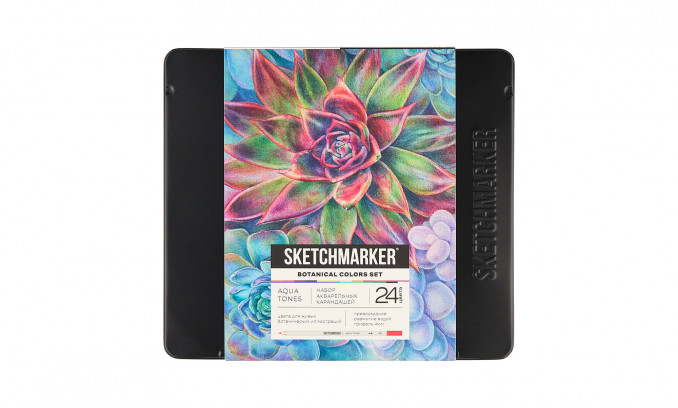 Набор карандашей акварельные SKETCHMARKER BOTANICAL "Ботаника", 24 цвета, жестяной пенал