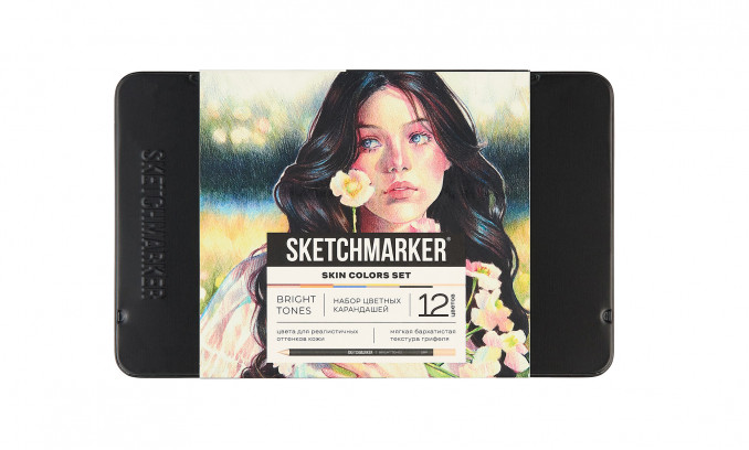 Набор карандашей цветные SKETCHMARKER SKIN "Оттенки кожи", 12 цветов, жестяной пенал
