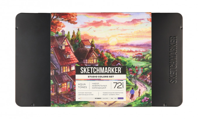 Набор карандашей акварельные SKETCHMARKER STUDIO SET "Студия" 72 цвета, жестяной пенал