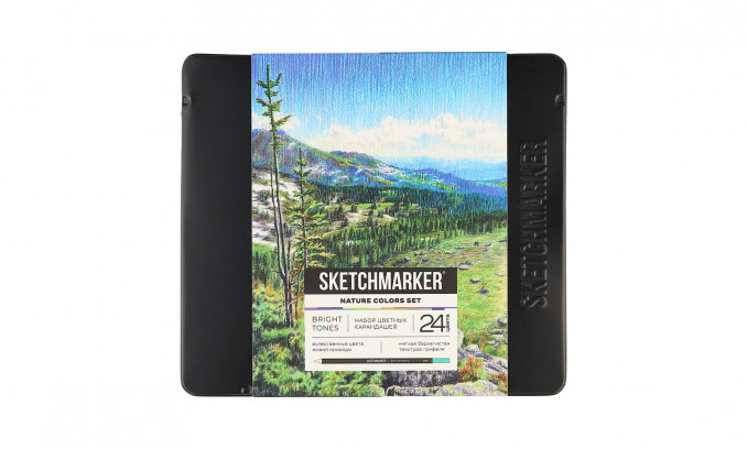 Набор карандашей цветные SKETCHMARKER NATURE "Природа", 24 цвета, жестяной пенал