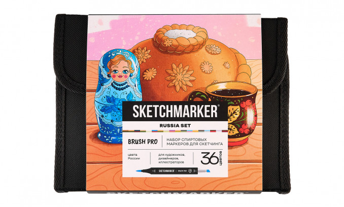 Набор SKETCHMARKER BRUSH PRO RUSSIA 36 SET (36 маркеров в сумке)