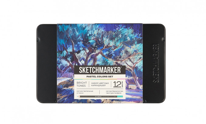Набор карандашей цветные SKETCHMARKER PASTEL "Пастельные оттенки", 12 цветов, жестяной пенал