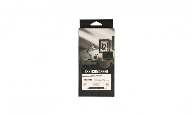 Набор маркеров Sketchmarker Brush Pro Warm Gray Set 1 (6 цветов в картонной упаковке)
