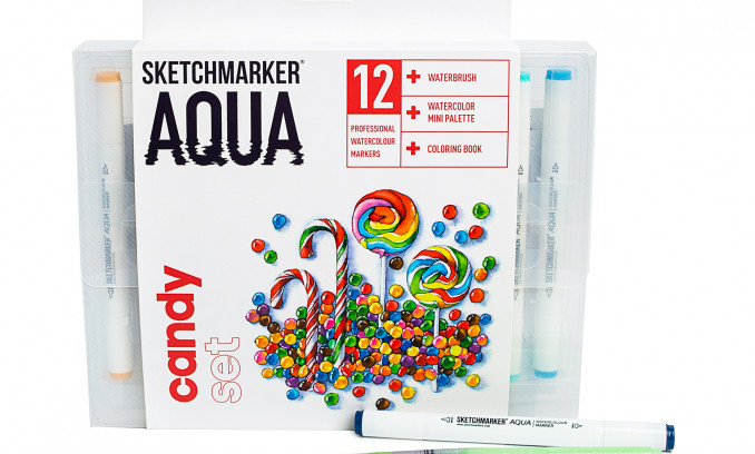 Набор AQUA 12 CANDY SET - СЛАДОСТИ (12 маркеров в кейсе)