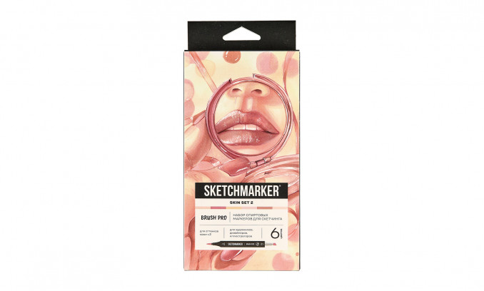 Набор маркеров Sketchmarker Brush Pro Skin Set 2 (6 цветов в картонной упаковке)