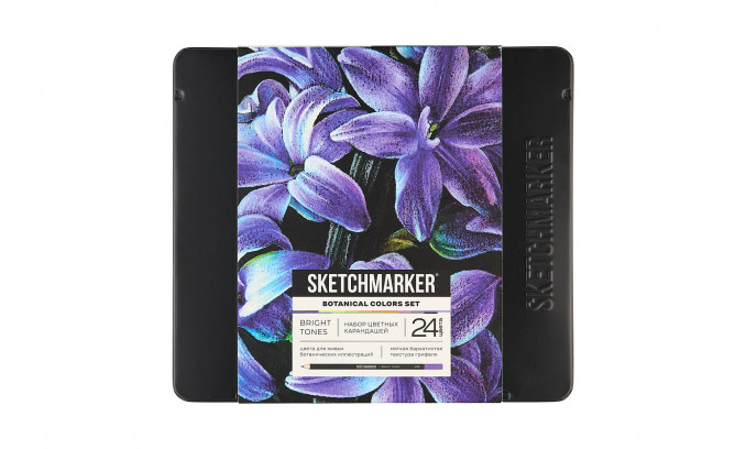 Набор карандашей цветные SKETCHMARKER BOTANICAL "Ботаника", 24 цвета, жестяной пенал
